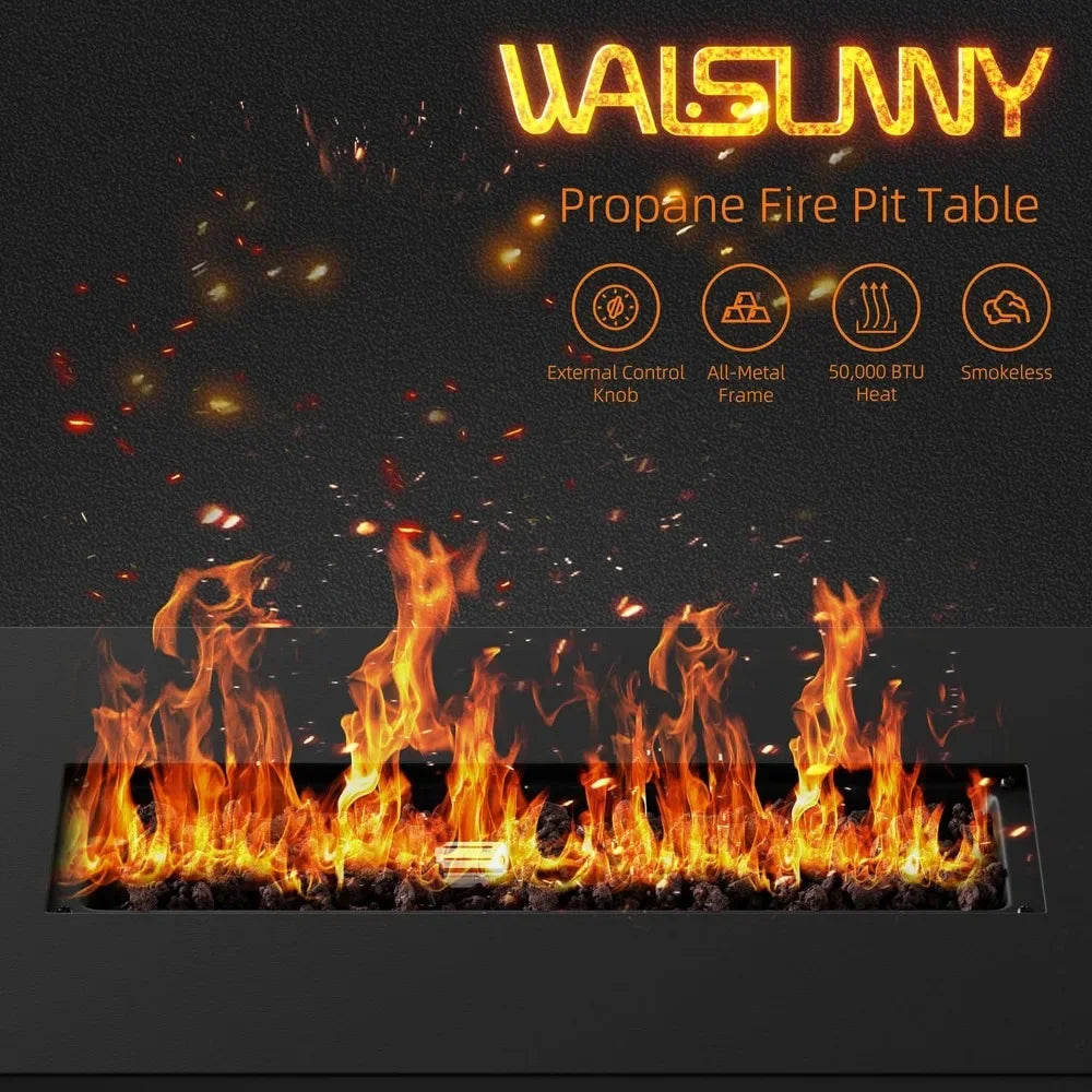 50,000 BTU Outdoor Propane Fire Pit Table - 43 Inches