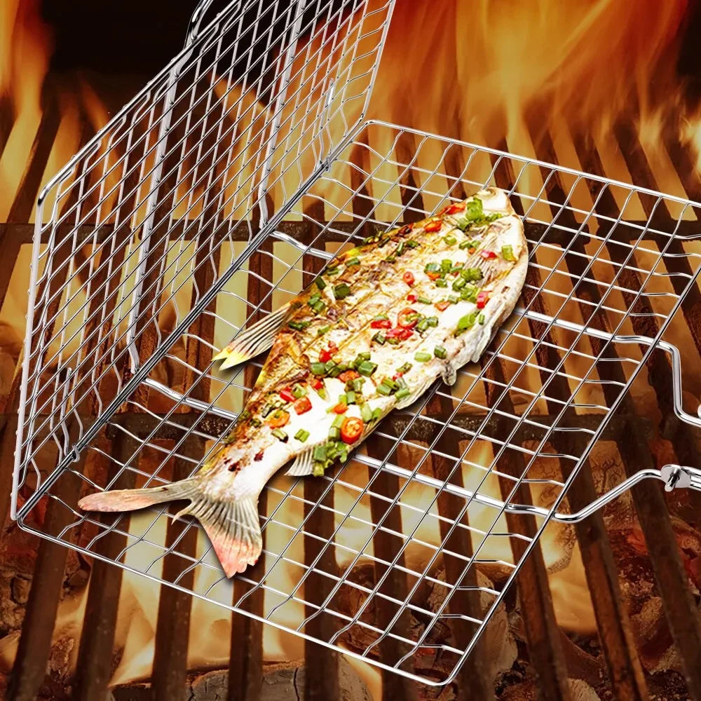 Stainless Steel Folding Grilling Basket