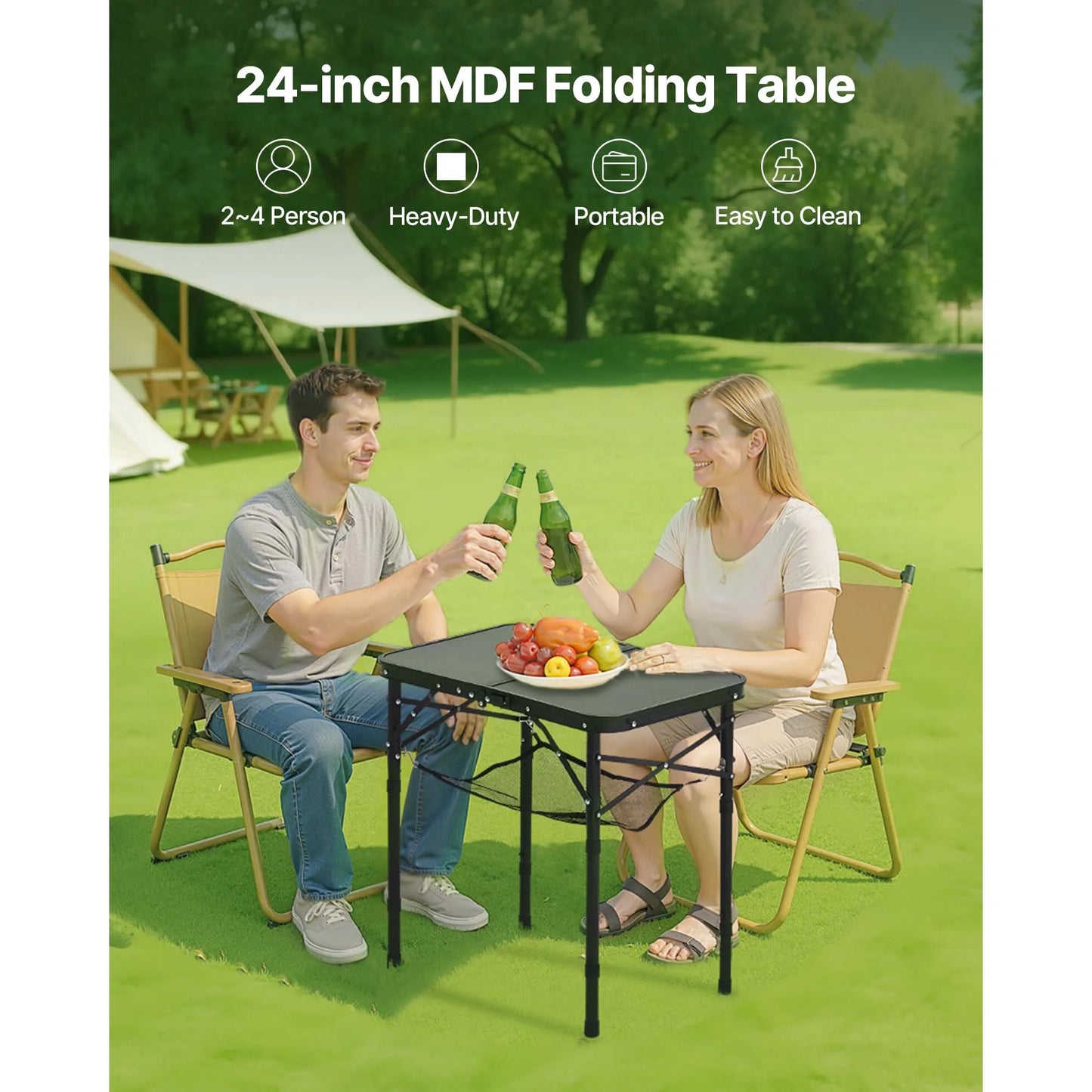 Folding ,Adjustable Height Camping Table