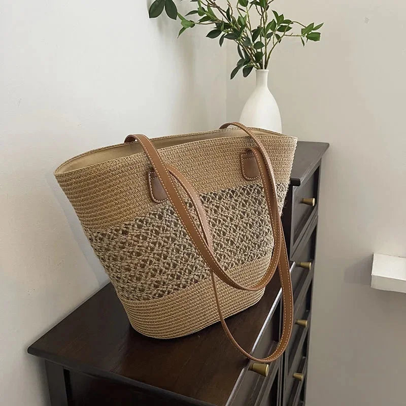 Large Straw Beach Tote