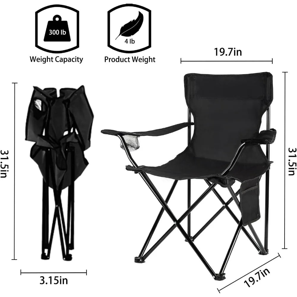 Lightweight Folding Camp Chair – Portable Outdoor Chair for Beach, Lawn & Patio