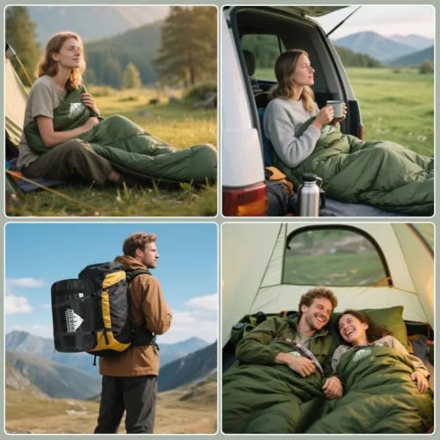 Cotton Flannel Sleeping Bag: Lightweight XXL, 3-Season