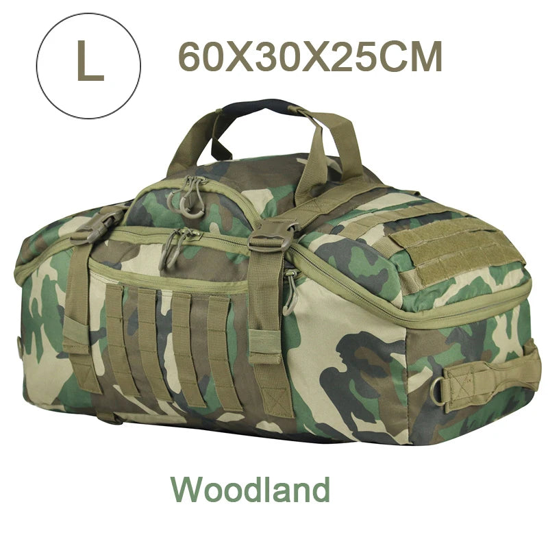 3-Way Tactical Duffel Backpack – 30L / 45L / 80L MOLLE Bag