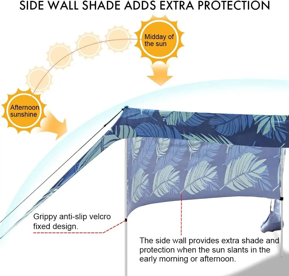 Beach Canopy Tent Shade with Sidewalls 10x10FT