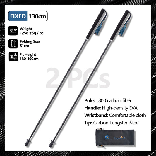 T800 Carbon Fiber Telescopic Trekking Poles: Lightweight Collapsible Hiking Sticks (Set of 2)