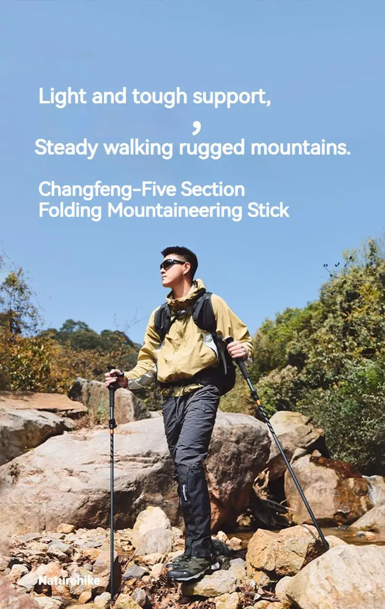 Hiking  Pole 5-Section Carbon Fiber