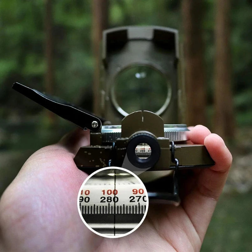 Military Geological Compass – Waterproof Metal with Luminous Dial