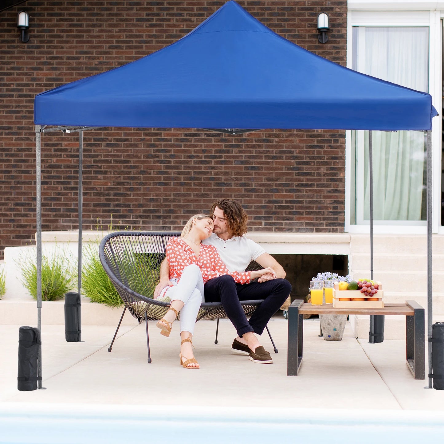 JHK 10x10ft Pop Up Outdoor Canopy Tent Easy Setup Shade Instant Portable Sun Shelter Canopy Tent with Sand Bags for Camping and Commercial Events
