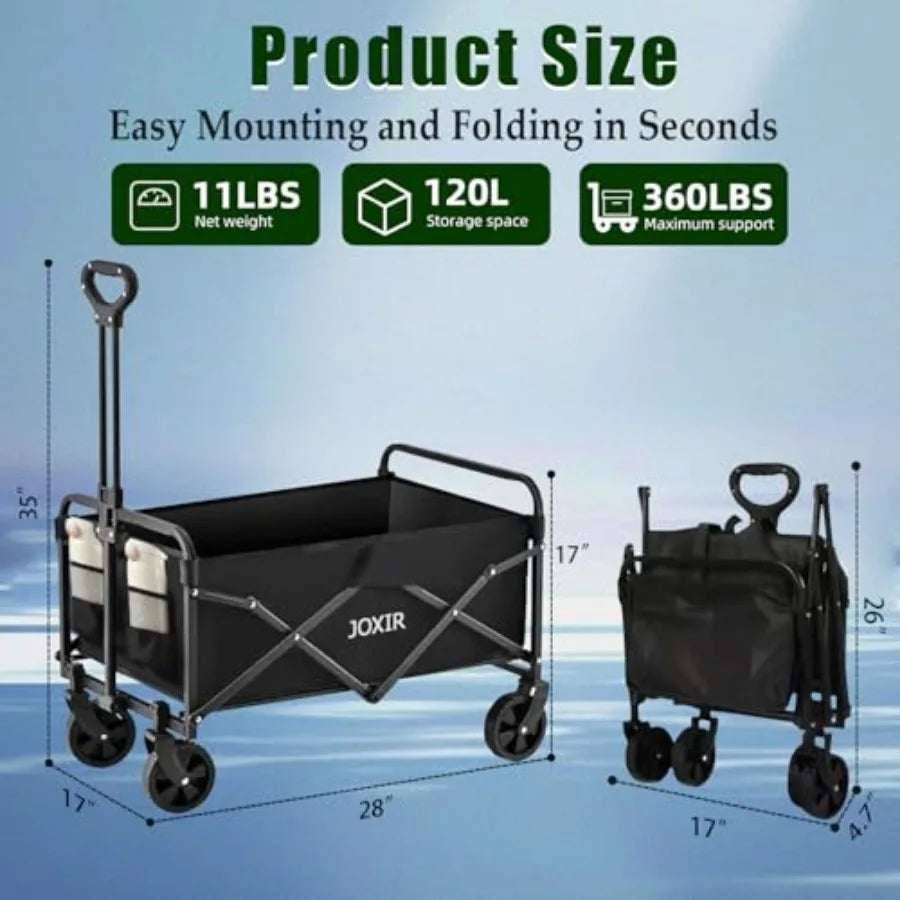 Collapsible 360lbs Capacity Lightweight Beach Wagon