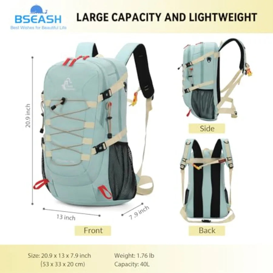 40L Waterproof Hiking Backpack with Rain Cover
