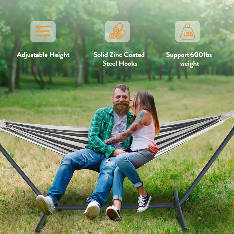 Adjustable Stand Hammock - 600lb Capacity with Storage Bag