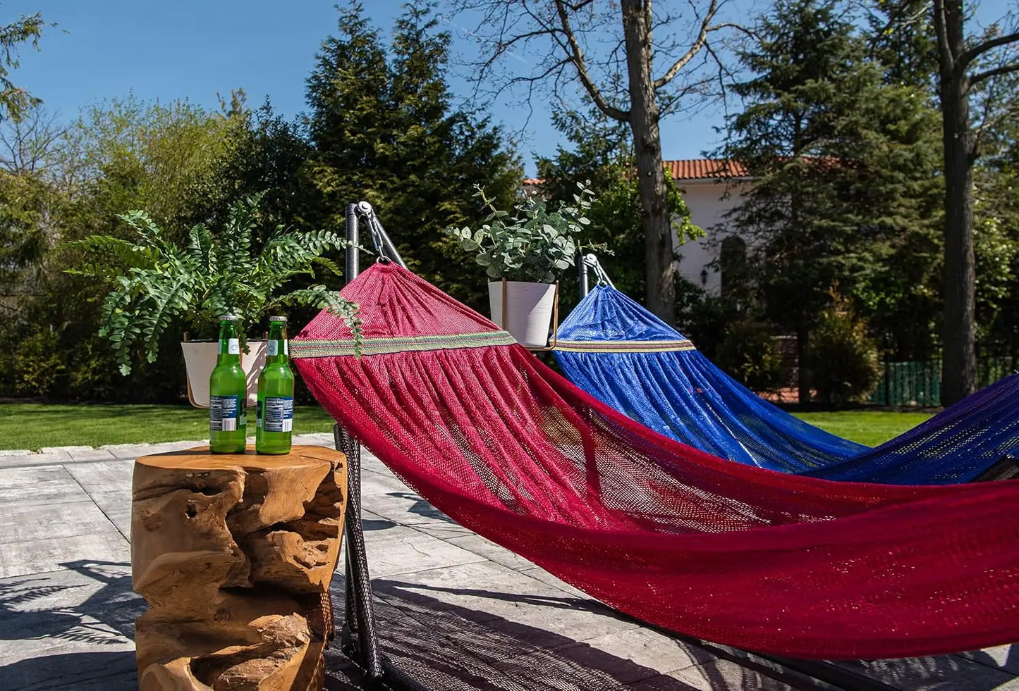 Foldable Hammock with Stand, 450 LB Capacity, Navy