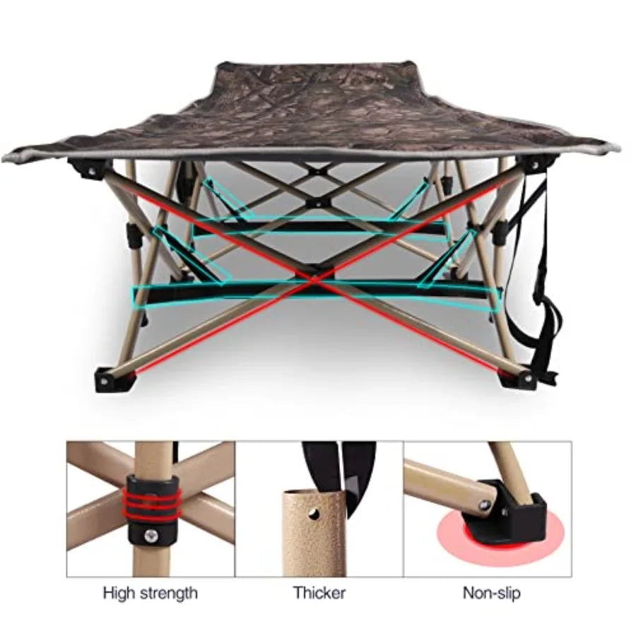 XL Camping Cot – 500 lb Capacity, All-Season