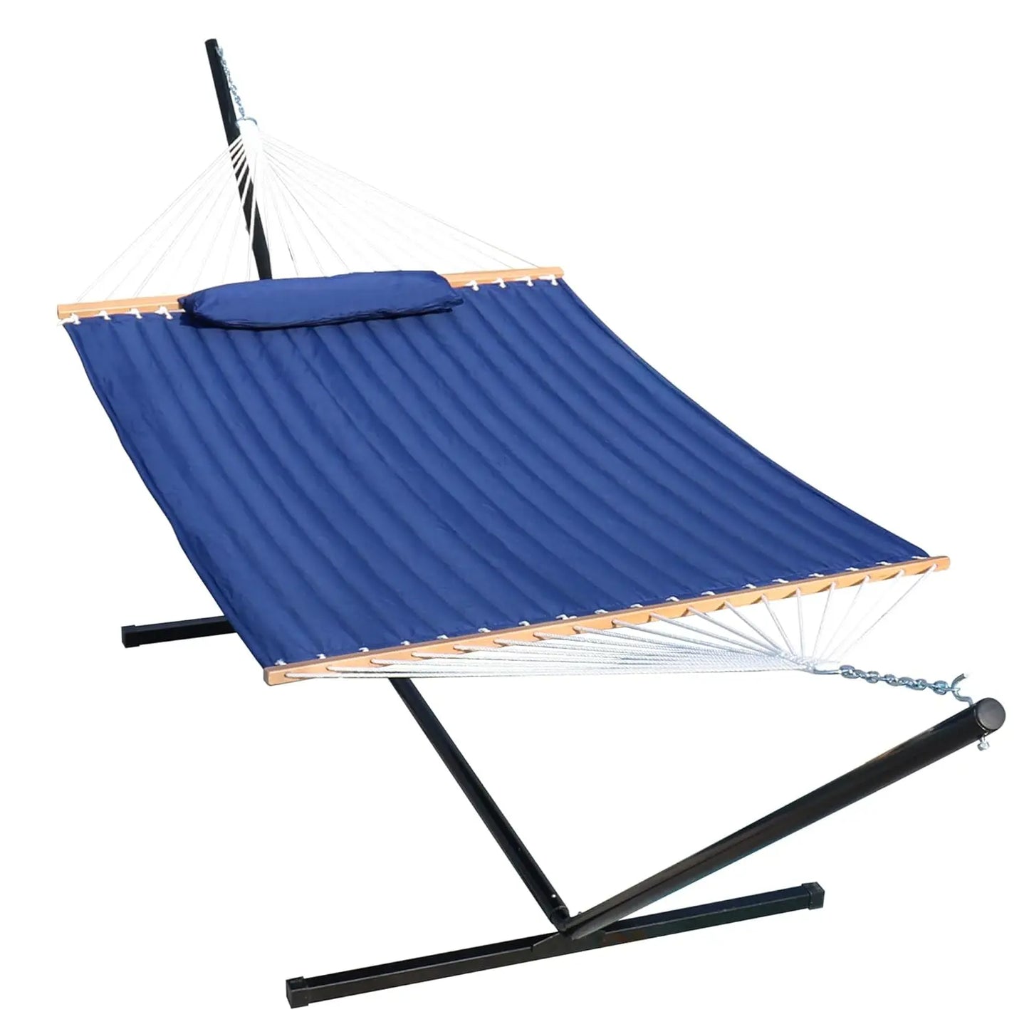Quilted 2 Person Hammock with 15FT Steel Stand, 450 lbs, Capacity