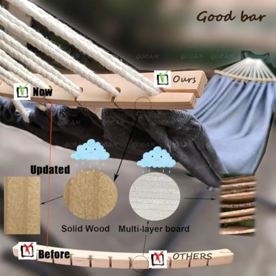 2 Person Extra Large (220x150cm) Load 500 LBCanvas Cotton Hammock