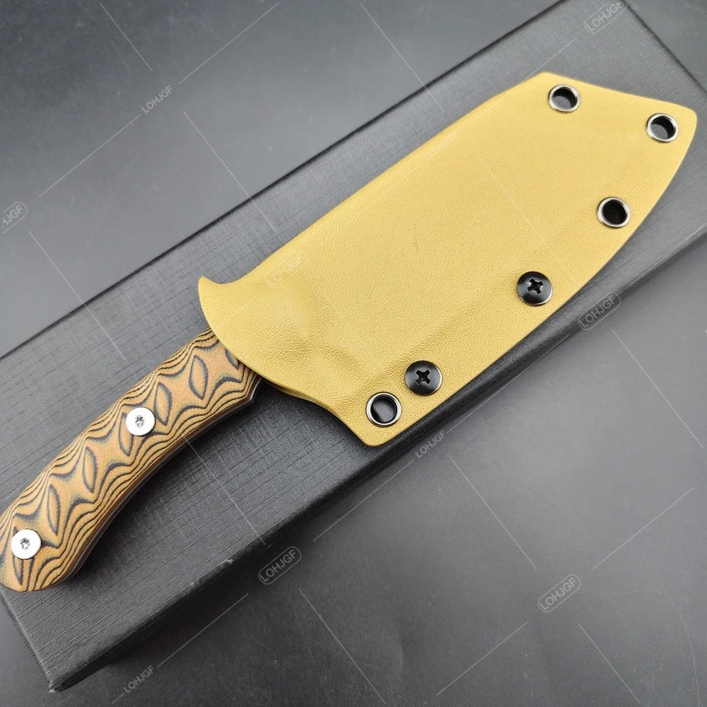 Portable G10 Fixed Blade Knife with K Sheath — 2 Models, Stainless Steel, EDC Outdoor