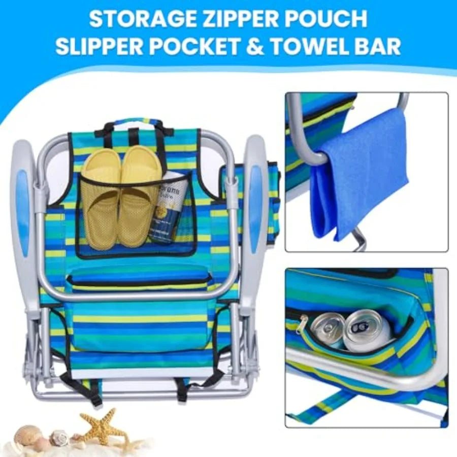 Ocean Striped Portable Beach Chair