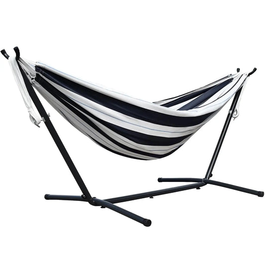 Double Sunbrella Hammock with Steel Stand – 450 lb Capacity, 6 Colors