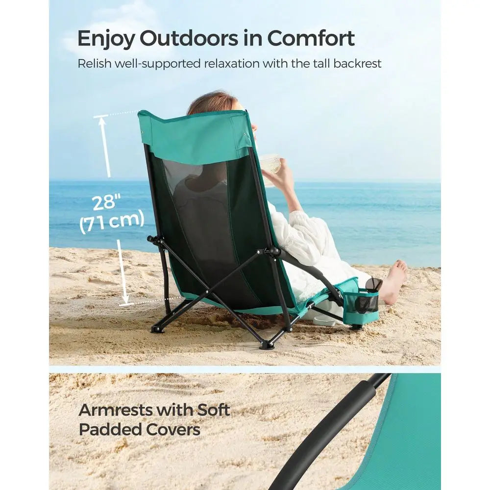 Folding Beach Chair With High Backrest