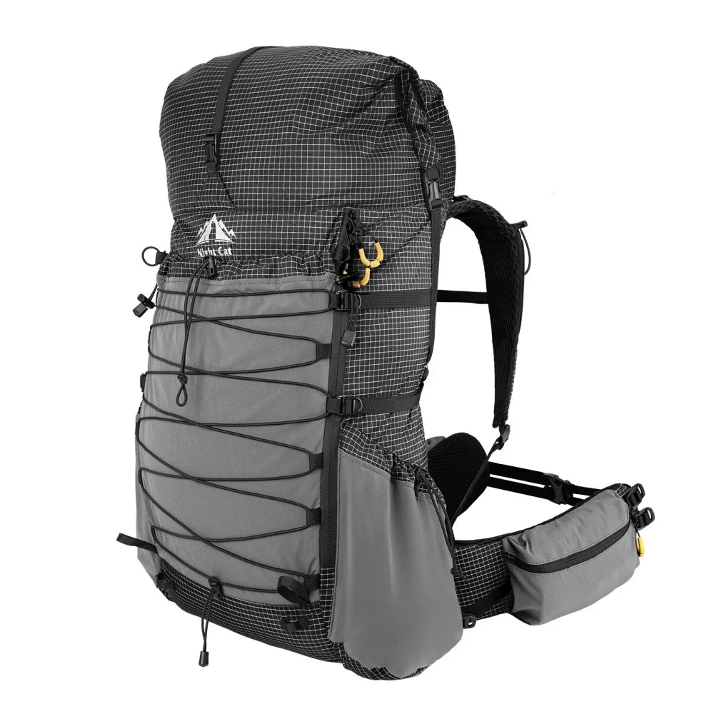Internal-frame Hiking Backpack: 50L / 60L / 70L Roll Top with Rain Cover