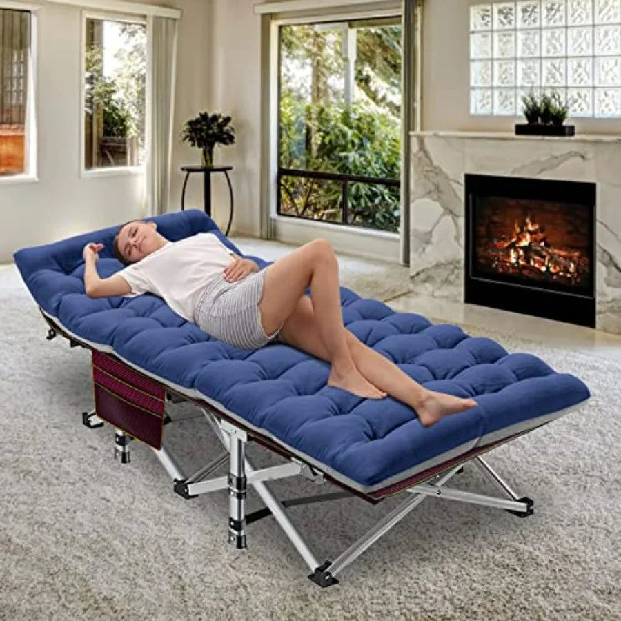 Camping Cot: 28" Extra Wide, Heavy-Duty 1200D Oxford Fabric