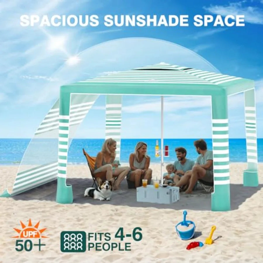 Beach Cabana 8 * 8FT, UPF 50+ Protection, Wind Resistant
