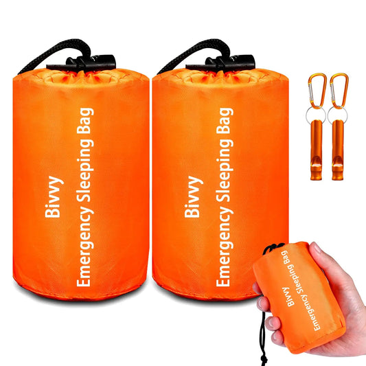 Emergency Sleeping Bag 2-Pack | Survival Shelter | Lightweight Thermal Bag for Camping & Hiking
