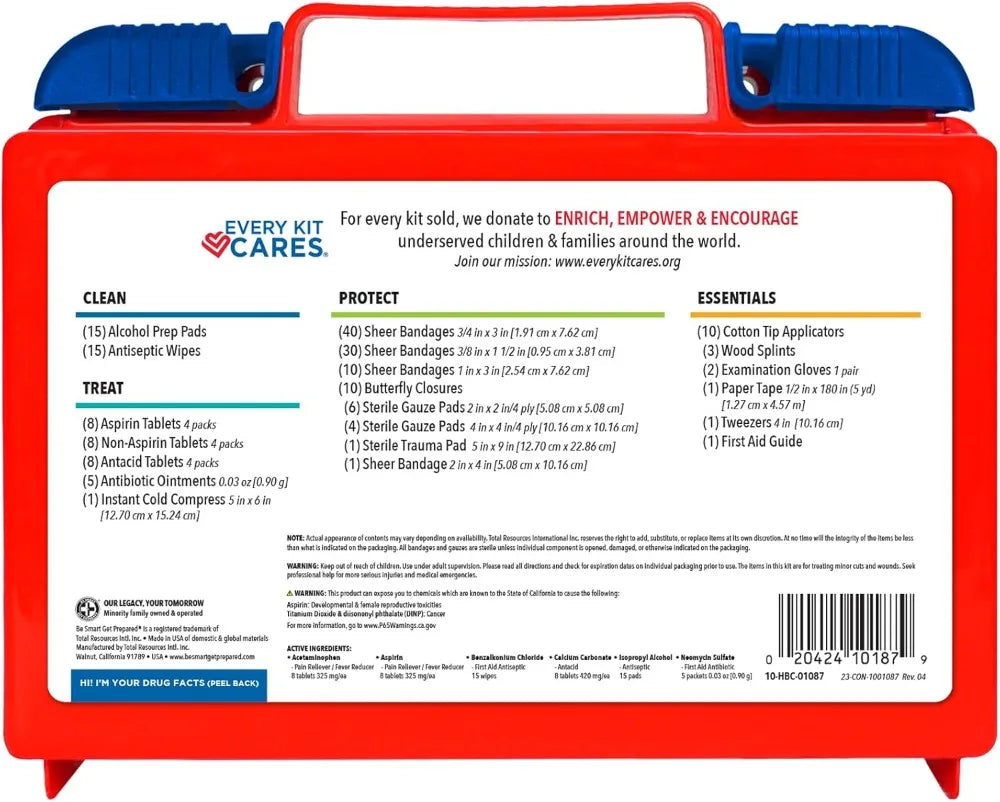 180-Piece First Aid Kit: Clean