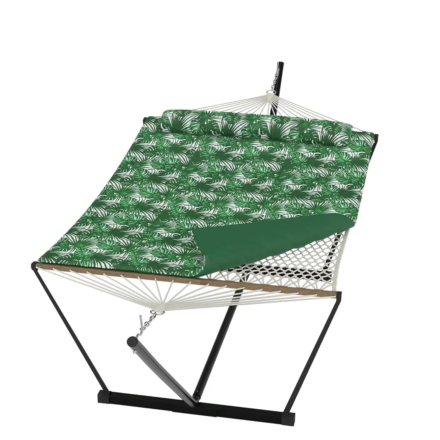 Double Hammock with Stand & Pillow, 450lbs Capacity