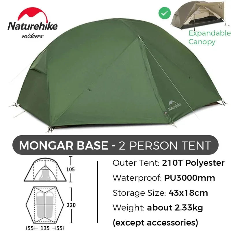Camping Tent 2-3 Person 210T Polyester 3 Season Tent