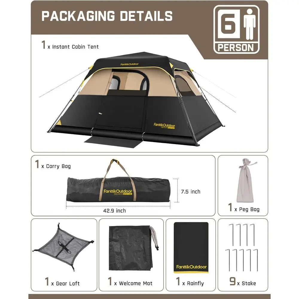 4-10 Person Cabin Tent with Waterproof & Windproof Features