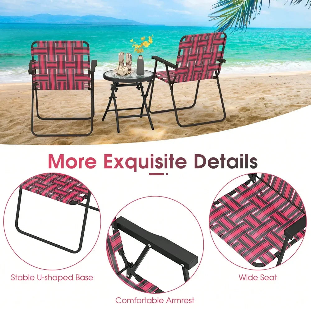 Set Of 2 Folding Web Chairs