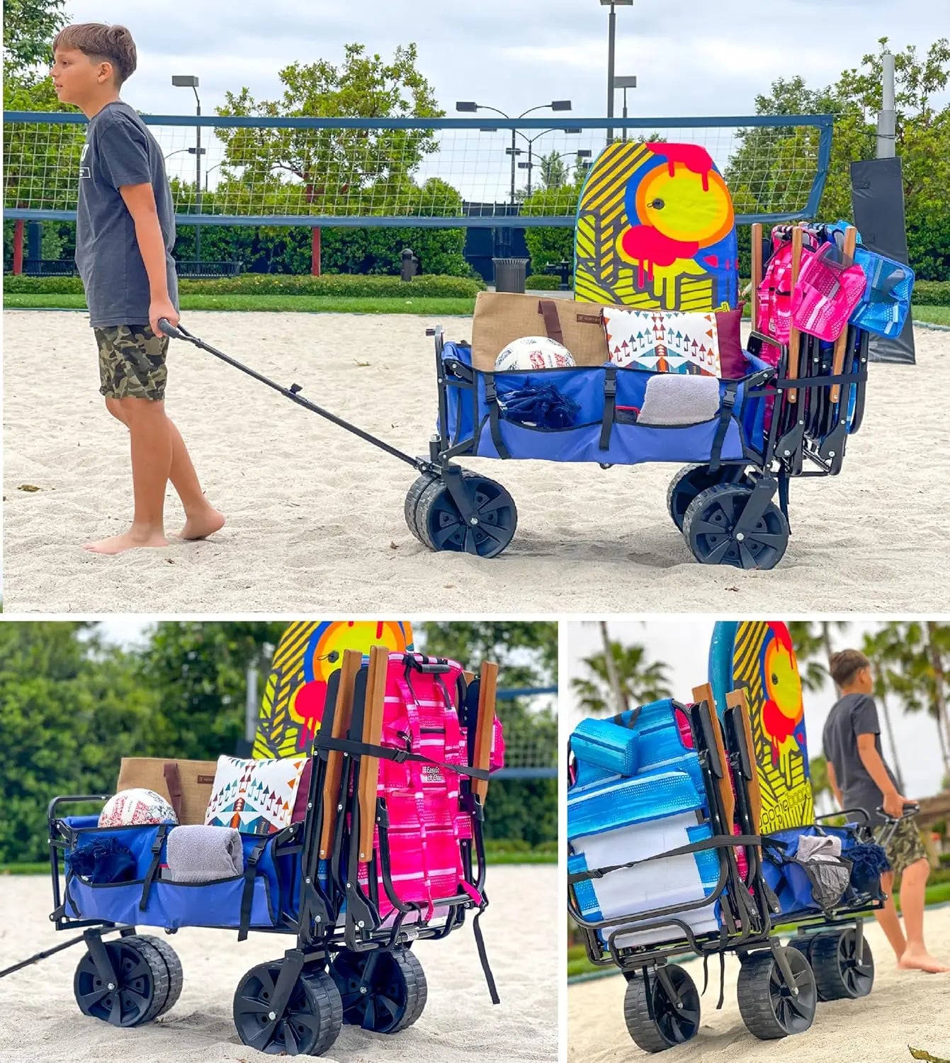 Beach Wagon Folding with Large Sand Wheels