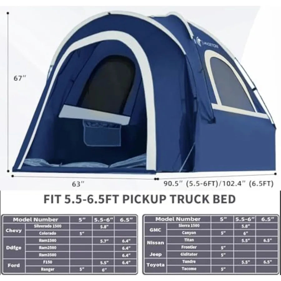 Pickup Truck Tent for 5.5-6ft or 6.5ft Beds