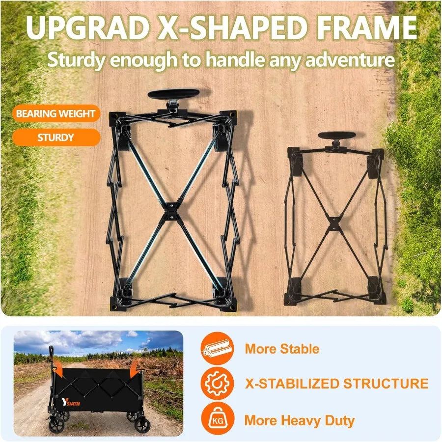 Foldable Beach Cart with All-Terrain Wheels