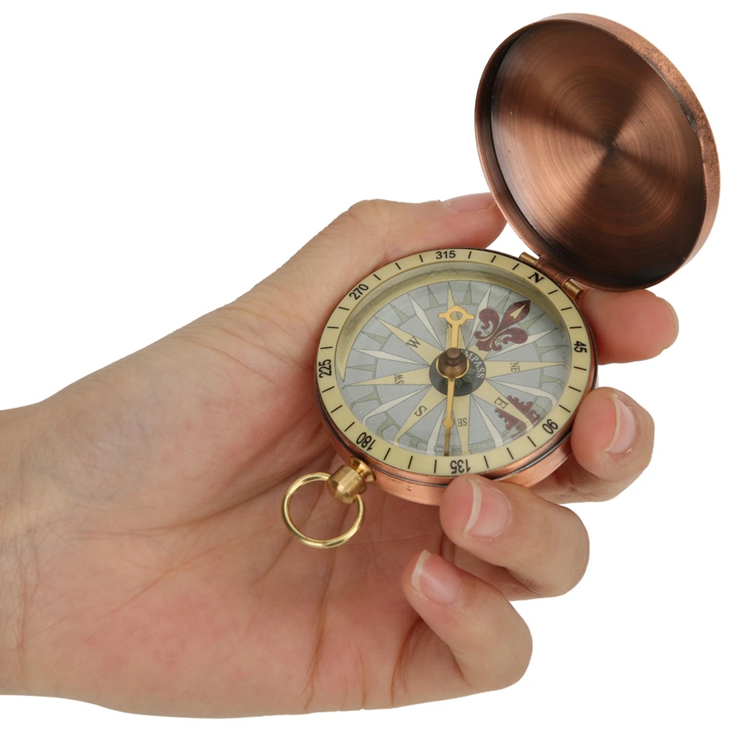 Vintage Retro Metal Copper Compass