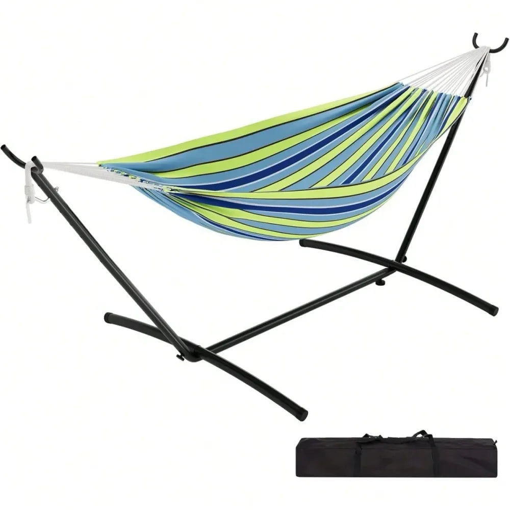 Hammock With Heavy Duty Steel Stand, 660lbs With Travel Bag