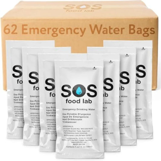 Emergency Water Pouches - 2 Gallons 4.2 Fl Oz Each