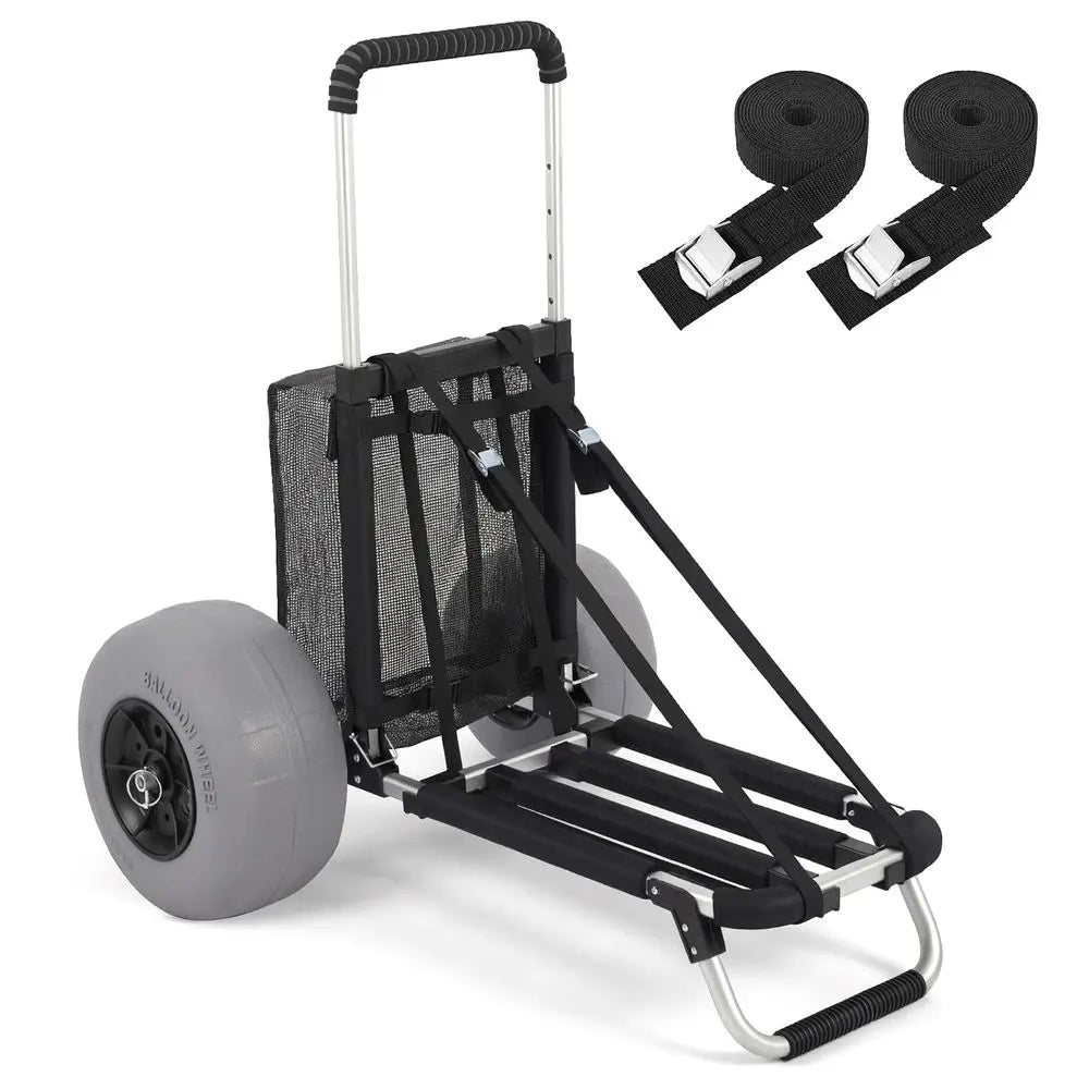 Heavy-Duty Collapsible Beach Wagon with 12 Balloon Tires | All-Terrain Sand Cart