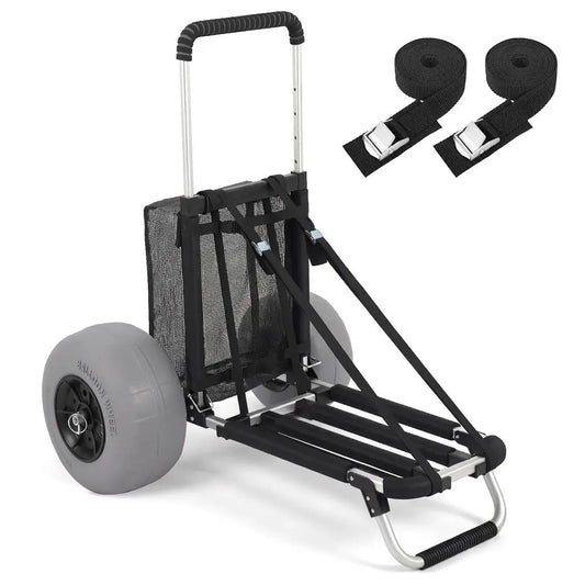 Heavy-Duty Collapsible Beach Wagon with 12 Balloon Tires | All-Terrain Sand Cart