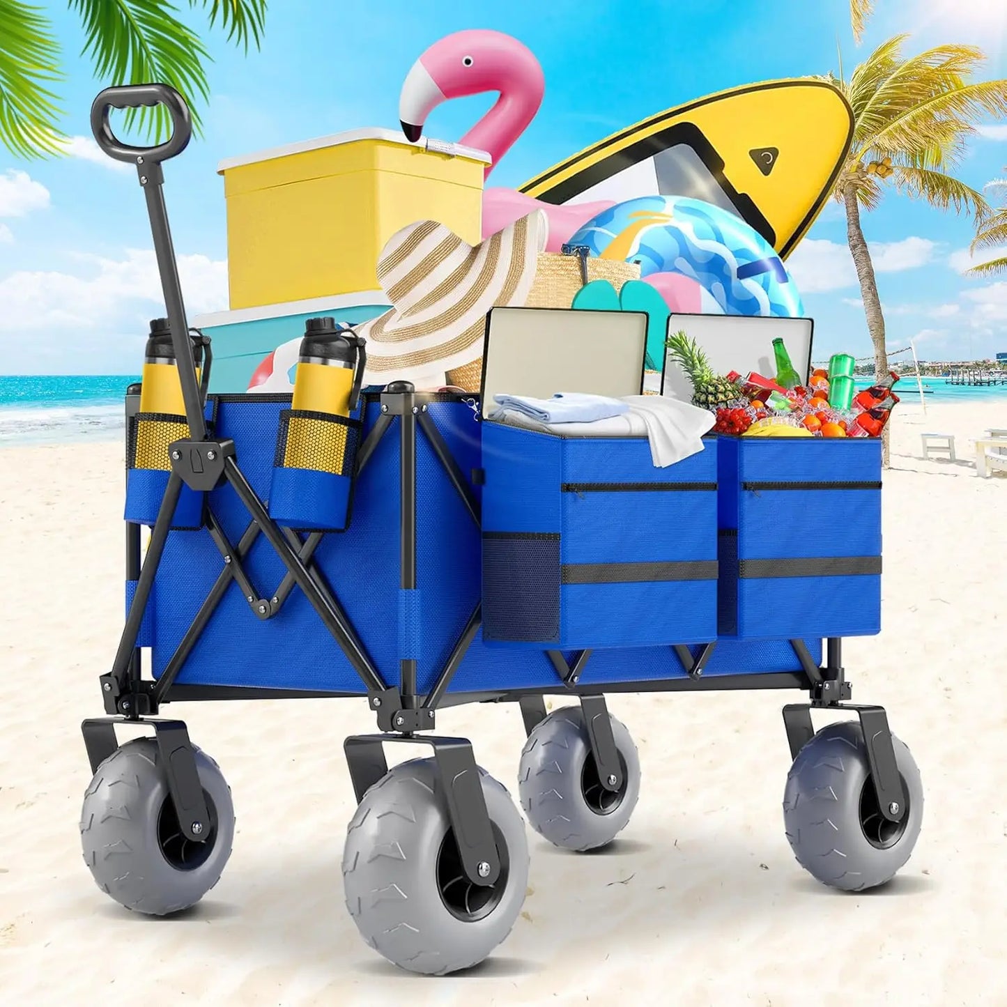 Beach Wagon with Big Wheels for Sand, 350lbs