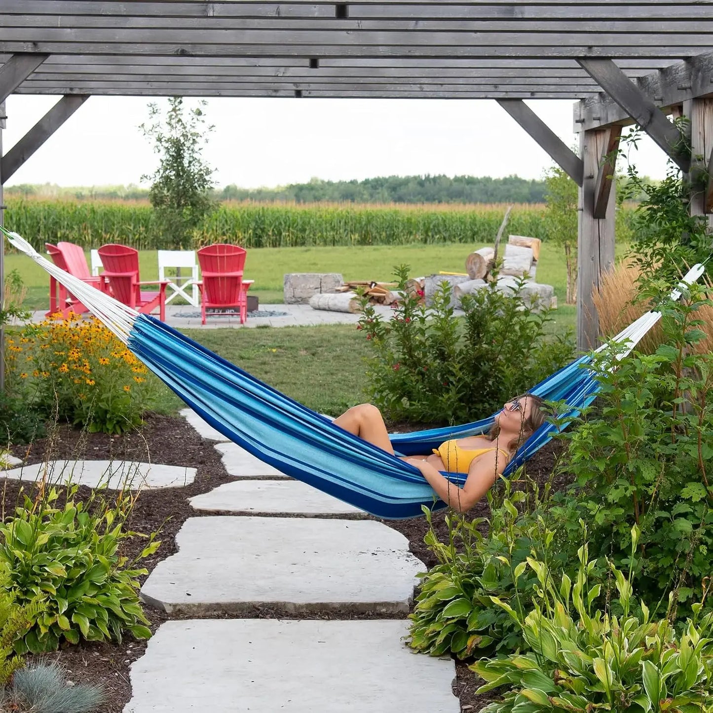 Brazilian Style Double Cotton Hammock, 450 LB Weight Capacity