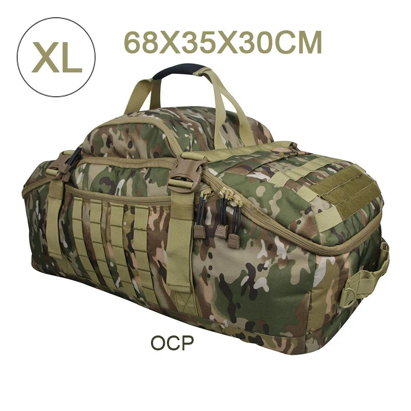 3-Way Tactical Duffel Backpack – 30L / 45L / 80L MOLLE Bag