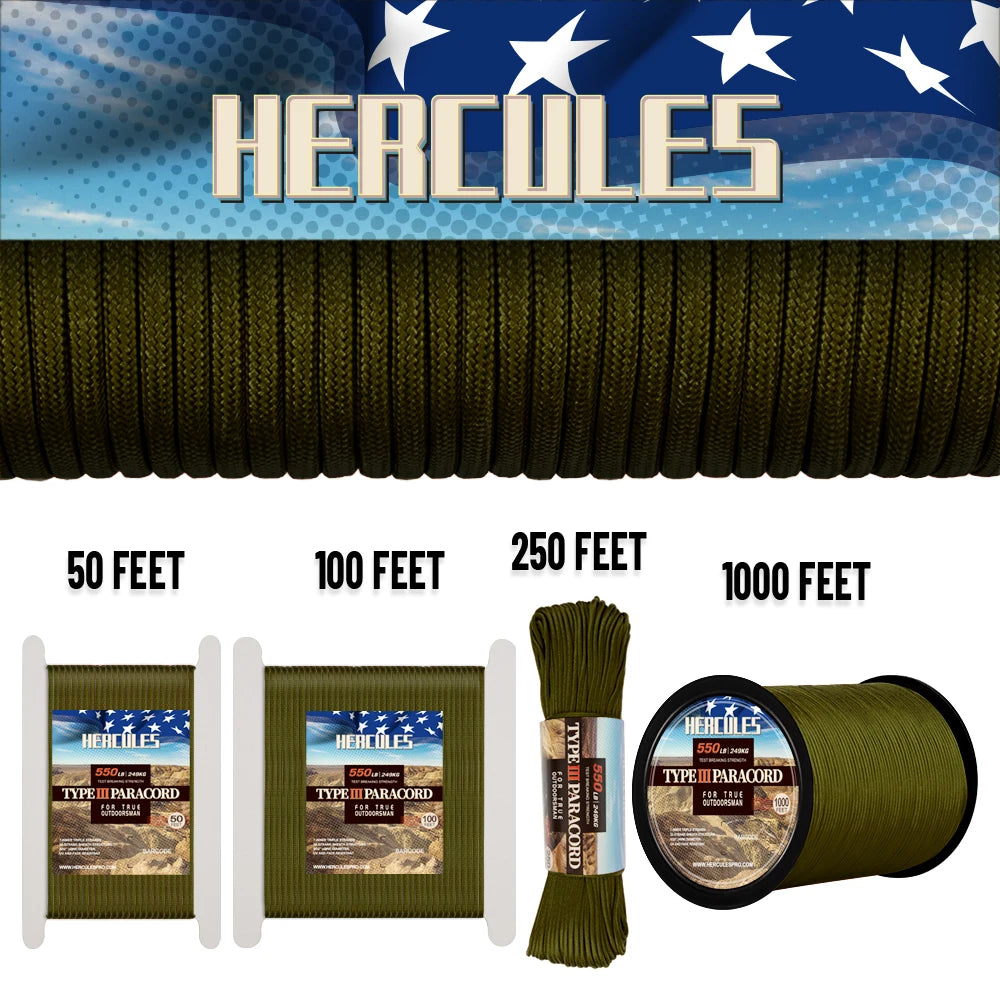 550 Paracord Rope | 7-Core | 4mm | 100ft–1000ft | Camping, Survival & Tent Rigging
